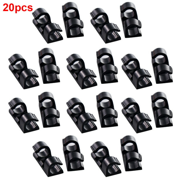 20pcs/pack Self-adhesive Tidy Cable Clip Wire Holder Organize Cords Accessories